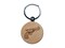 Cowboy Western Gun Revolver Handgun Engraved Wood Round Keychain Tag Charm